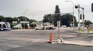 road construction and flagging