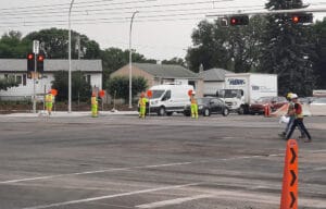 road construction flagging